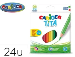 LAPICES DE COLORES CARIOCA TITA HEXAGONAL CAJA DE 24 UNIDADES COLORES SURTIDOS