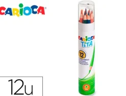 LAPICES DE COLORES CARIOCA TITA MINA 3 MM TUBO METAL 12 COLORES SURTIDOS + SACAPUNTAS