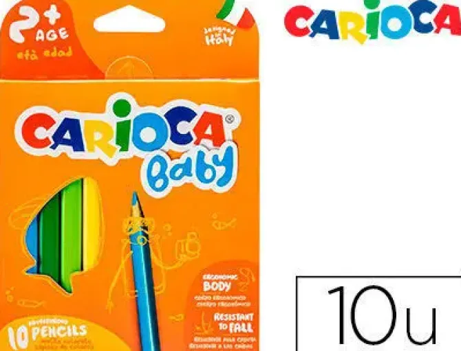 LAPICES DE COLORES CARIOCA BABY 2 AÑOS CAJA DE 10 COLORES SURTIDOS