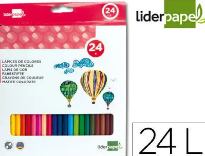 LAPICES DE COLORES LIDERPAPEL CAJA DE 24 COLORES