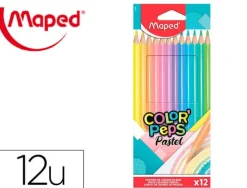 LAPICES DE COLORES MAPED COLOR PEPS CAJA DE 12 COLORES PASTEL SURTIDOS