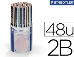 LAPICES DE GRAFITO STAEDTLER 119 TRIPLUS 2B COLOR PASTEL BOTE DE 48 UNIDADES COLORES SURTIDOS