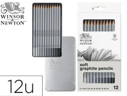 LAPICES DE GRAFITO WINSOR&NEWTON STUDIO COLECCION CAJA METALICA CON 12 UNIDADES GRADUACIONES SURTIDAS