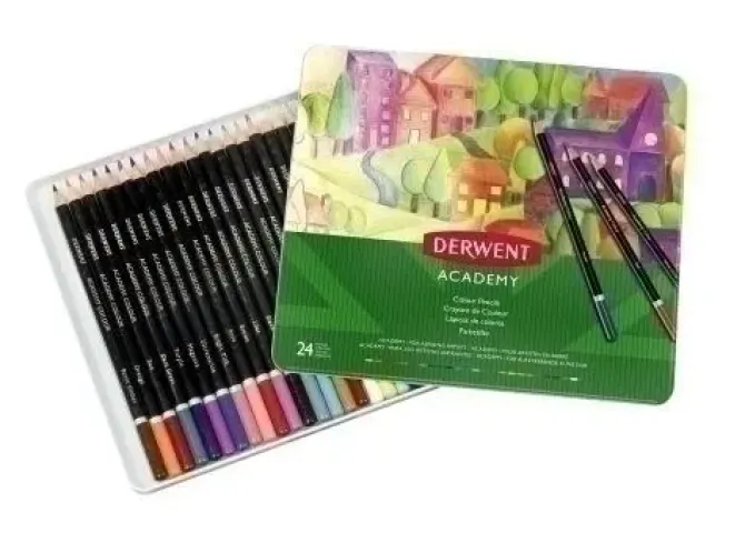 LAPICES DERWENT ACADEMY CAJA METALICA DE 24 PIEZAS