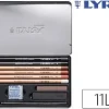 LAPICES LYRA REMBRANDT MONOCROMO CON ACCESORIOS PARA ESBOZOS CAJA METALICA DE 11 UNIDADES
