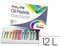 LAPICES PENTEL OIL PASTEL CAJA DE 12 COLORES SURTIDOS