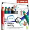 LAPIZ STABILO MARKDRY PIZARRA BLANCA BLISTER 4 COL