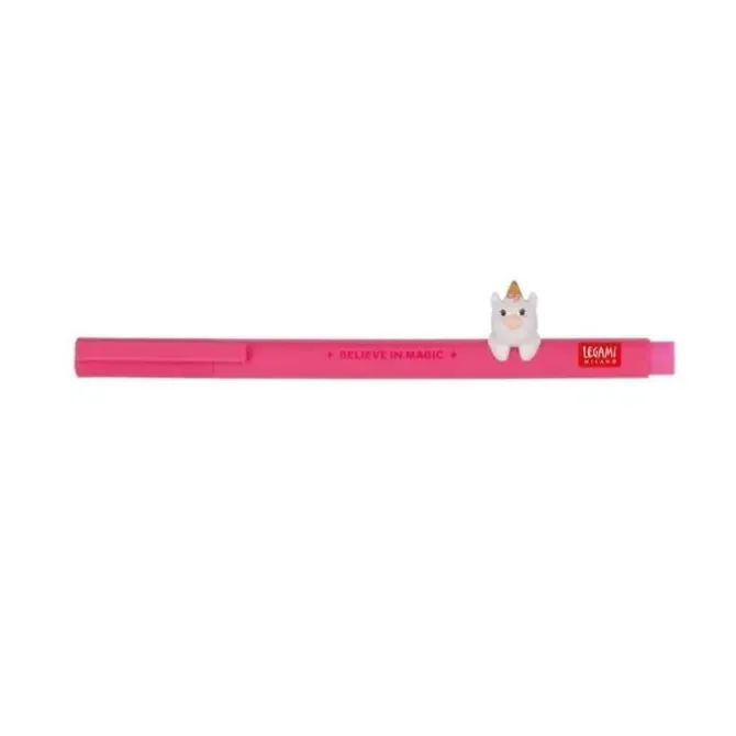 LEGAMI BOLIGRAFO DE GEL 0,05MM ROSA NEON CON ANIMAL DECORADO UNICORNIO CPPKIT6