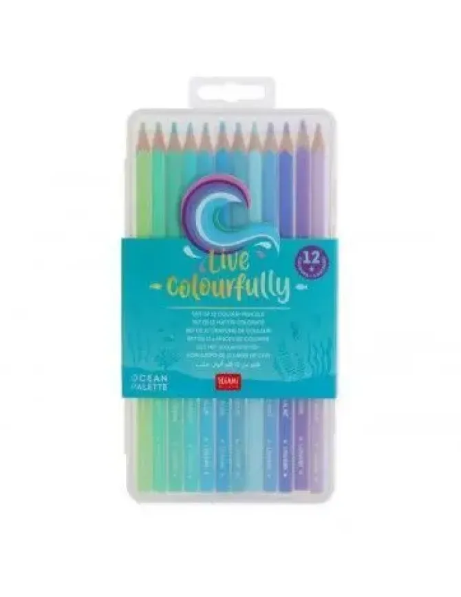 LEGAMI SET DE 12 LAPIUCEROS DE COLORES - LIVE COLOURFULLY - CYAN EV0002