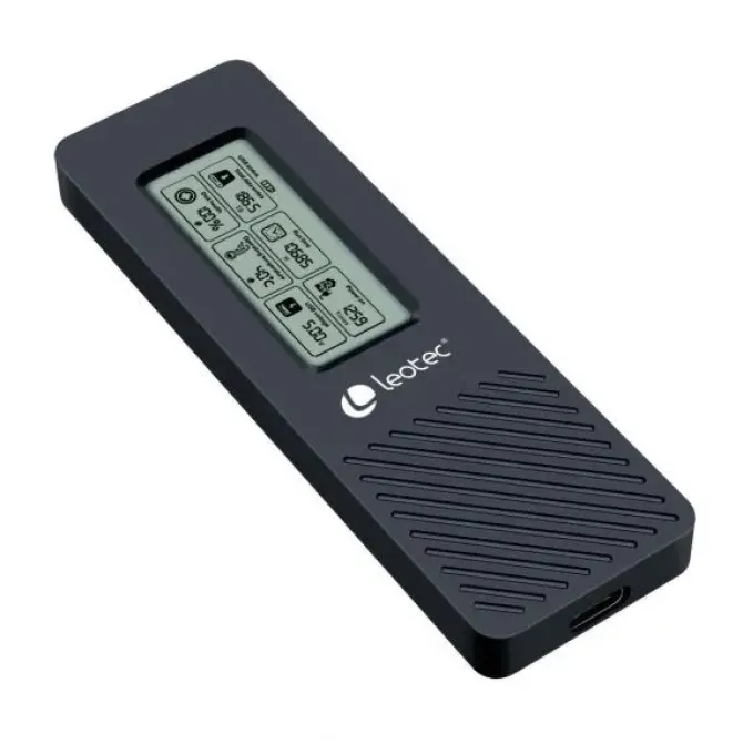 LEOTEC CAJA EXTERNA PARA DISCO SSD M.2 NVME - USB 3.2 GEN 2 - PANEL LCD TYPE-C - 10GBPS