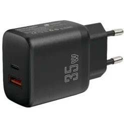 LEOTEC CARGADOR PARA SMARTPHONE 35W CON PUERTOS USB-C PD 3.0 Y USB-A - PROTECCION CONTRA SOBRECORRIENTE Y CORTOCIRCUITO - COLOR NEGRO