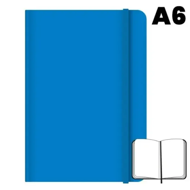 LIBRETA COSIDA CAMPUS UNIVERSITY A6 HOJAS LISAS AZUL CIELO