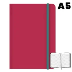 LIBRETA COSIDA CAMPUS UNIVERSITY A5 RAYADO HORIZONTAL FUCSIA