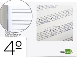 LIDERPAPEL BLOCK DE MUSICA CUARTO GRAPADO 20H 100 GR PENTAGRAMA 5 MM CS58609