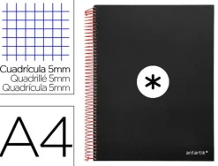 LIDERPAPEL CUADERNO ANTARTIK DIN A4 120 HOJAS 100 GRAMOS CUADRICULA 5 MM TAPA FORRADA CS74790