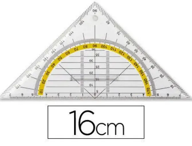 LIDERPAPEL ESCUADRA DE GEOMETRIA 16 CM CS59100