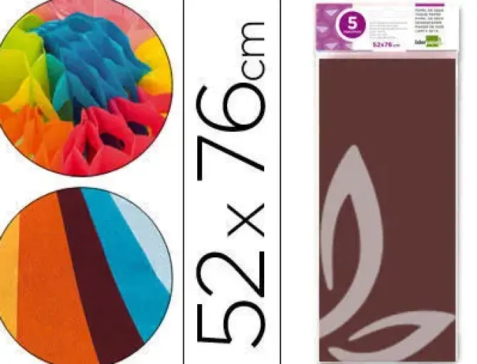 LIDERPAPEL PAPEL SEDA 5 HOJAS 052CMX076CM MARRON CS36074