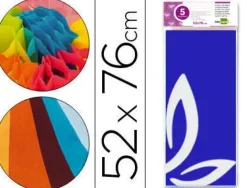 LIDERPAPEL PAPEL SEDA 5 HOJAS 052CMX076CM AZUL MEDIO CS36072