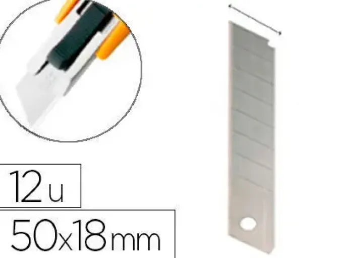 LIDERPAPEL RECAMBIO DE 12 CUCHILLAS DE 18 MILIMETROS KF10636 36870