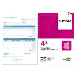 LIDERPAPEL TALONARIO ORDEN DE TRABAJO DIN A5 NATURAL ORIGINAL T155 CS37333