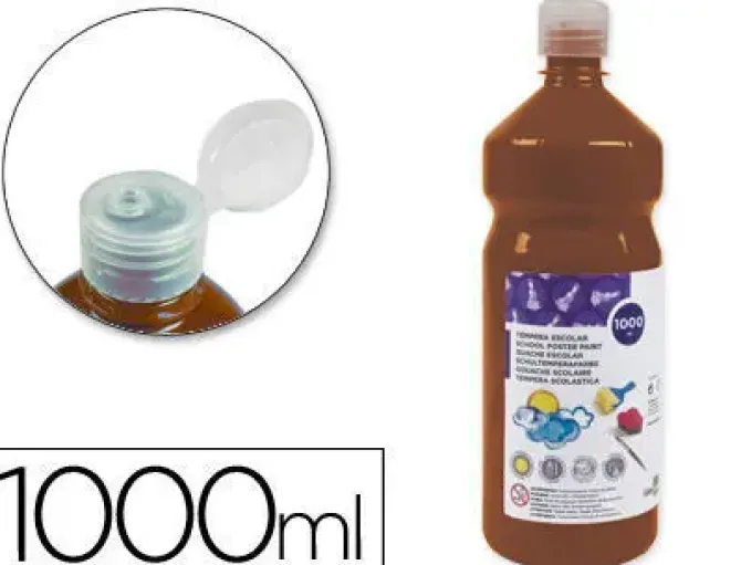 LIDERPAPEL TEMPERA LIQUIDA LAVABLE 1000 ML MARRON CS59229