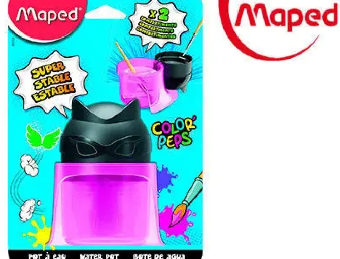 LIMPIADOR DE PINCELES MAPED COLOR PEPS 2 COMPARTIMENTOS SUPERHEROES