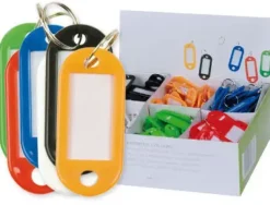 LLAVERO PORTAETIQUETAS Q-CONNECT EXPOSITOR DE 240 UNIDADES COLORES SURTIDOS