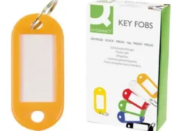 LLAVERO PORTAETIQUETAS Q-CONNECT EXPOSITOR DE 100 UNIDADES AMARILLO