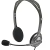 LOGITECH H111 AURICULARES ESTEREO CON MICROFONO - MICROFONO GIRATORIO - DIADEMA AJUSTABLE - JACK 3.5MM - CABLE DE 1.80M - COLOR GRIS