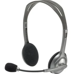 LOGITECH H110 AURICULARES ESTEREO CON MICROFONO PLEGABLE - DIADEMA AJUSTABLE - JACK 3.5MM - CABLE DE 1.80M - COLOR GRIS