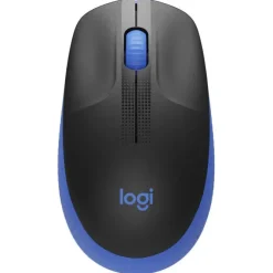 LOGITECH M190 FULL SIZE RATON INALAMBRICO USB 1000DPI - 3 BOTONES - GRAN TAMAÑO - USO AMBIDIESTRO - COLOR NEGRO/AZUL
