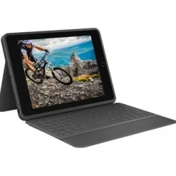 LOGITECH RUGGED FOLIO FUNDA CON TECLADO INALAMBRICO PARA IPAD 7ª Y 8ª GENERACION 10.2 - ESCRITURA SILENCIOSA - TECLAS DE ACCESO DIRECTO - ANTIDERRAMES - CIERRE MAGNETICO - COLOR GRIS