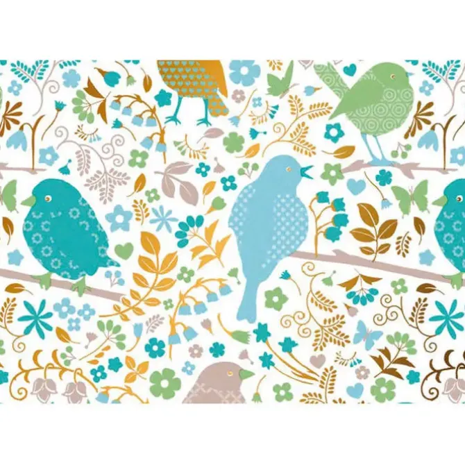 MAKRO PAPER PAPEL REGALO 100MX35CM PAJARO C/FLORE 78-V738 MAK028551