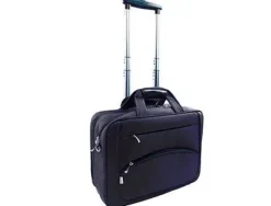 MALETIN PARA PORTAIL Q-CONNECT 16" AZUL MARINO 1 ASA 2 BOLSILLOS EXTERIORES Y RUEDAS 410X325X150 MM