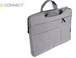 MALETIN PARA PORTATIL Q-CONNECT 15,6" CON ASAS RETRACTILES CREMALLERA 3 BOLSILLOS EXTERIORES GRIS