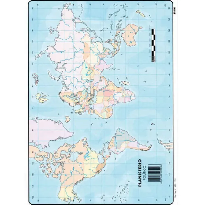 MAPA MUDO PLANISFERIO FISICO