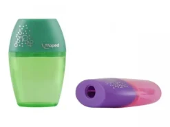 MAPED SHAKER SACAPUNTAS CON DEPOSITO DE GRAN CAPACIDAD - 1 AGUJERO - FORMA ERGONOMICA - COLORES SURTIDOS - CAJA EXPOSITORA DE 25 UDS.