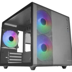 MARS GAMING MC-400 CAJA GAMING COMPACTA - DOBLE CAMARA - TRIPLE REFRIGERACION FRGB - VENTANA CRISTAL TEMPLADO - PANEL LATERAL MALLA - SOPORTE LIQUIDO 240MM - COLOR NEGRO