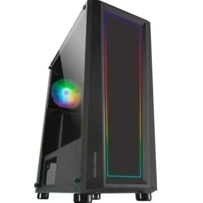 MARS GAMING MC-ART CAJA SEMITORRE ATX, MICRO ATX, MINI-ITX - FRONTAL Y LATERAL CRISTAL TEMPLADO EN LOS QUE PODRAS CREAR TUS DISEÑOS - ILUMINACION FRGB - USB-A 3.0, USB-A 2.0 Y AUDIO - 1 VENTILADOR 120