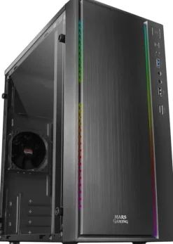 MARS GAMING MCM CAJA MINITORRE MICRO ATX, MINI-ITX - PANEL LATERAL ACRILICO - ILUMINACION RGB - TAMAÑO HDD 2.5, 3.5 - USB-A 3.0, USB-A 2.0 Y AUDIO - 1 VENTILADOR 80MM INCLUIDO