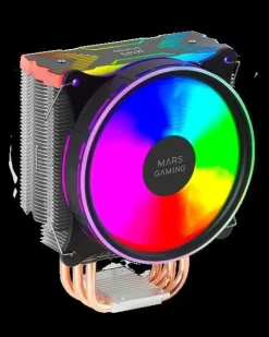 MARS GAMING MCPUXU9 DISIPADOR CPU - DOBLE TORRE - VENTILADORES HIBRIDOS ULTRASILENCIOSOS - 9 HEATPIPES DE COBRE - HCT ULTRA HASTA 400W TDP - NEGRO - COLOR NEGRO
