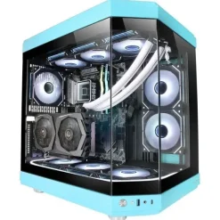 MARS GAMING MC-3T CAJA GAMING PREMIUM - TRES PANELES DE CRISTAL TEMPLADO - MONTAJE VERTICAL DE GPU - CAPACIDAD PARA 10 VENTILADORES - USB-C AVANZADO - COLOR AZUL