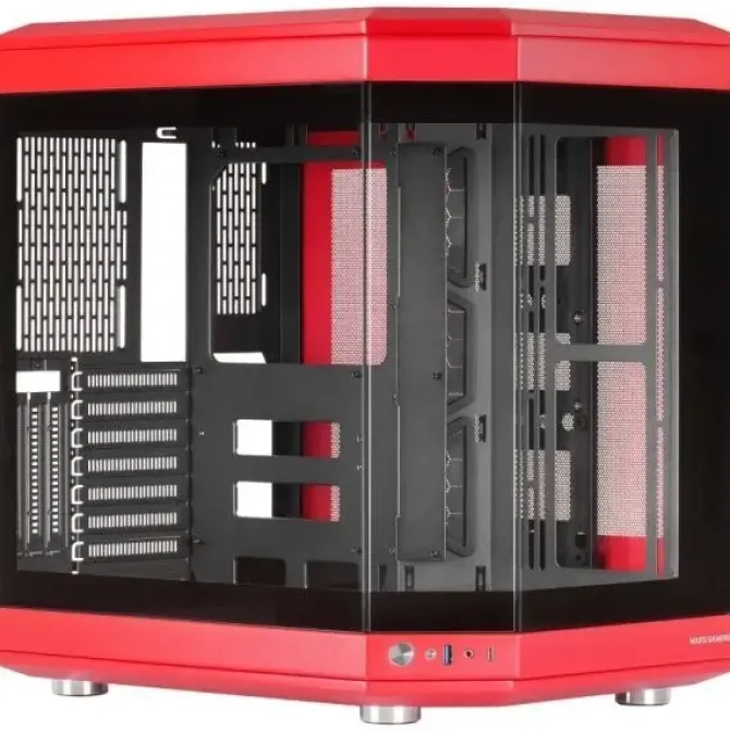 MARS GAMING MC-3T CAJA GAMING PREMIUM - TRES PANELES DE CRISTAL TEMPLADO - MONTAJE VERTICAL DE GPU - CONECTIVIDAD USB-C - HASTA 10 VENTILADORES - COLOR ROJO