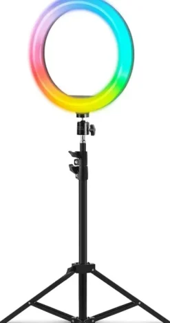 MARS GAMING MGRING ANILLO DE LUZ ARGB USB CON TRIPODE DE HASTA 150CM - 35 MODOS DE ILUMINACION ARGB - 1200LM - MANDO A DISTANCIA - CABLE DE 1.80M