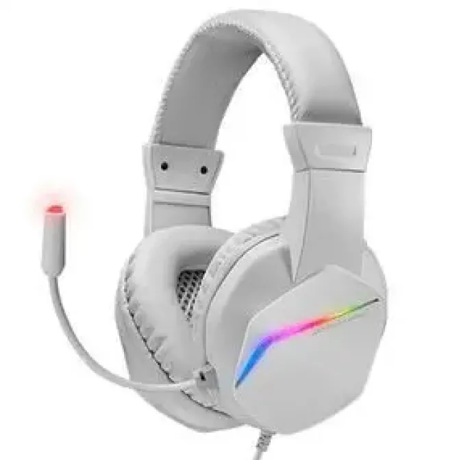 MARS GAMING MH122 AURICULARES GAMING - SONIDO HI-FI ULTRA-BASS - ILUMINACION FRGB - CANCELACION DE RUIDO PASIVA - COMPATIBILIDAD TOTAL - COLOR BLANCO