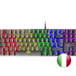 MARS GAMING MK80 TECLADO GAMING MECANICO - TKL COMPACTO - ILUMINACION RGB - TECLAS IMBORRABLES - SWITCHES ANTIPOLVO - MULTIPLATAFORMA - MODO JUEGO - ANTI-GHOSTING AVANZADO - ITALIANO - COLOR NEGRO