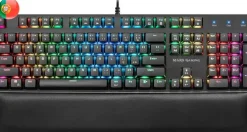 MARS GAMING MK5 TECLADO MECANICO RGB - 435X129X37MM - SWITCHES OUTEMU SQ - DISEÑO GAMING SOLIDO - ILUMINACION FULL RGB - REPOSAMUÑECAS ACOLCHADO - SOFTWARE DE CONTROL PROFESIONAL - PORTUGUES - COLOR N