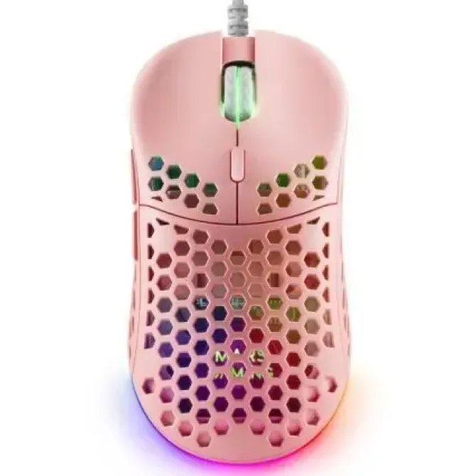 MARS GAMING MM55 RATON GAMING USB 12800DPI - CARCASA DE PANEL PERFORADO - 5 BOTONES - ILUMINACION RGB CHROMA - USO DIESTRO - CABLE DE 1.70M