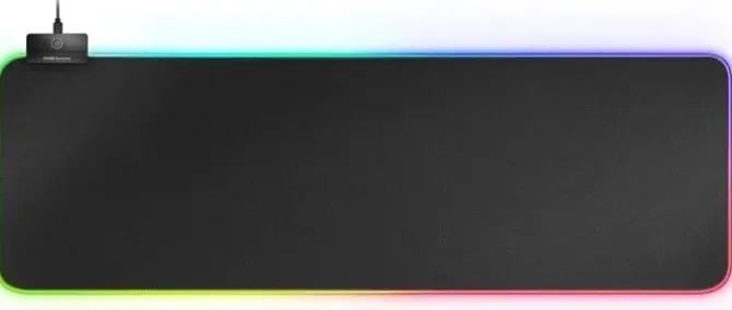 MARS GAMING MMPRGB2 ALFOMBRILLA RGB XXL CON HUB USB2.0 - DESLIZAMIENTO NANOTEXTIL - ILUMINACION RGB CONTROL - DISEÑO XXL - 2 PUERTOS USB - RESISTENTE Y FLEXIBLE - 800X300MM - COLOR NEGRO