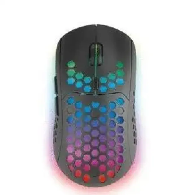 MARS GAMING MMW3 RATON INALAMBRICO ULTRALIGERO - RGB FLOW - SENSOR OPTICO 3200 DPI - SWITCHES HUANO - CONEXION 2.4G - BATERIA RECARGABLE - COLOR NEGRO